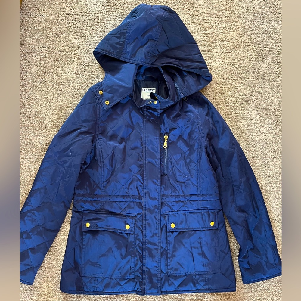 Old Navy Light Weight Jacket Size Small Navy w Gold Accents